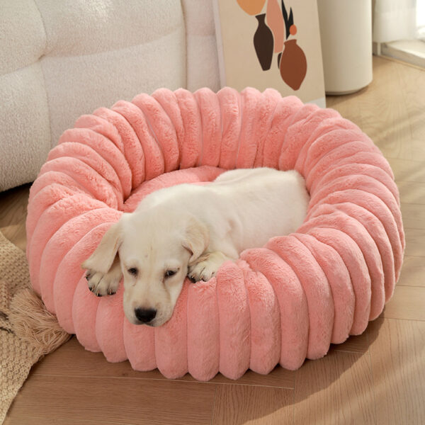 Pet Kennels Long Plush Round Cat Nest Winter Warm Dog Beds Kennel Super Soft Dogs Mat Sofa Pet Deep Sleeping SuppliesPet Products - Image 4