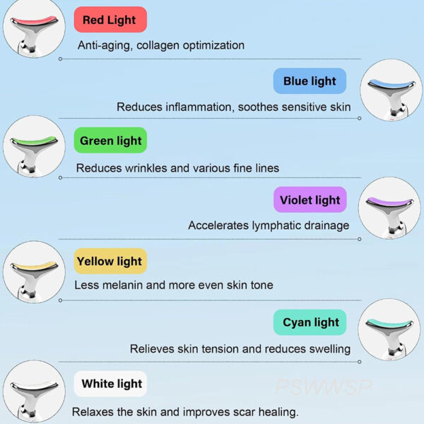 Neck Face Massager Skin Care Facial Massage Device With 3 Color Modes For Skin Rejuvenation Face Sculpting Tool For Double Chin - Image 7