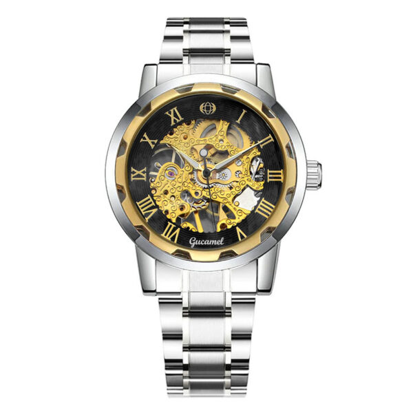 Steel Strip Hollow Gold Manual Mechanical Watch - Image 6