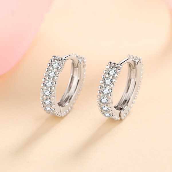 S925 Silver Earrings Female Inlaid D Color Moissanite Ear Ring