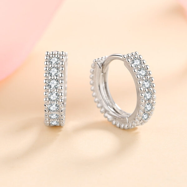 S925 Silver Earrings Female Inlaid D Color Moissanite Ear Ring - Image 3