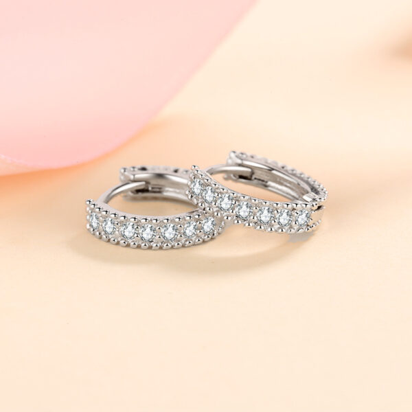 S925 Silver Earrings Female Inlaid D Color Moissanite Ear Ring - Image 4