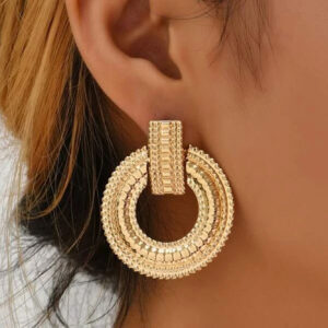 Eye-catching Hollow Round Earrings Women’s Retro Fashion Creative Design