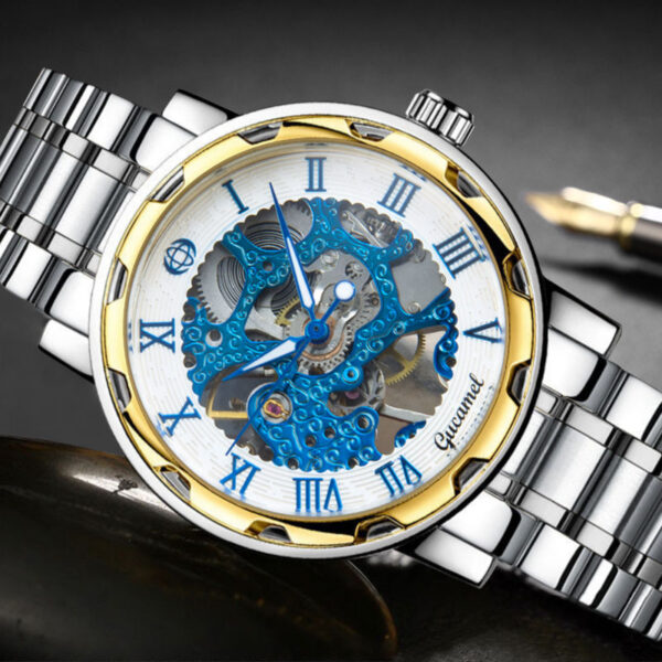 Steel Strip Hollow Gold Manual Mechanical Watch - Image 5