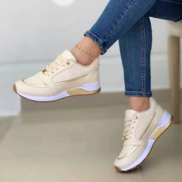 Casual Lace-up Flat Shoes Women Shallow Round Toe Sports Walking Sneakers - Image 4