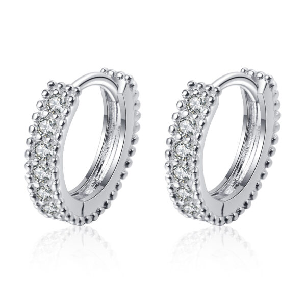 S925 Silver Earrings Female Inlaid D Color Moissanite Ear Ring - Image 2