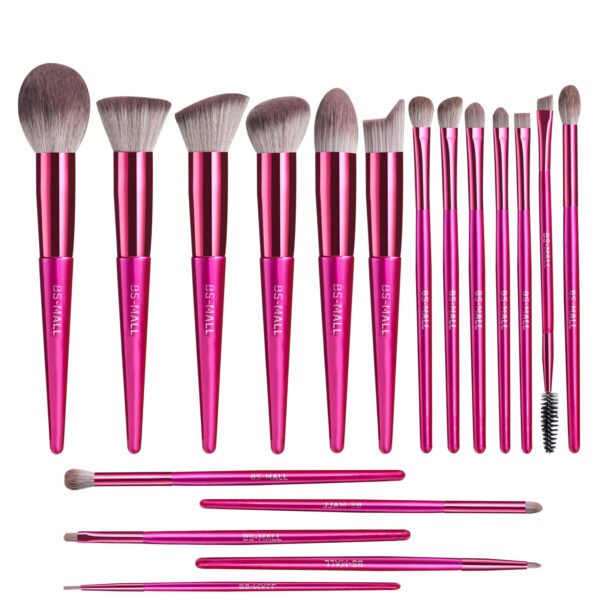 18 Brilliant Red Makeup Brushes Suit In Stock Logo-free Beauty Tools Long Handle Makeup Brushes - Image 2