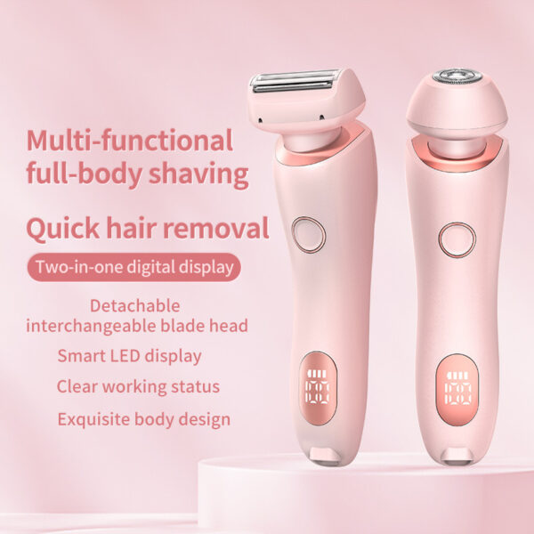 2 In 1 Hair Removal Epilator USB Rechargeable Trimmer Women Body Razor Face Leg Armpit Bikini Hand Pubic Shaver Hair Remover - Image 6